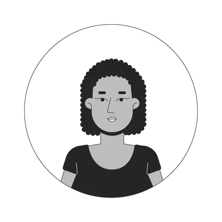 Mujer negra con pelo rizado afro  Ilustración