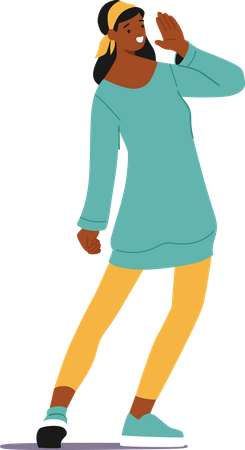 Mujer negra feliz  Ilustración