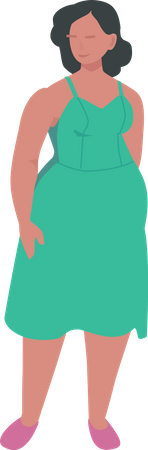 Mujer obesa de pie  Ilustración