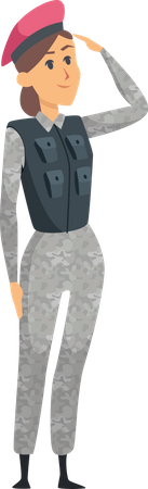 Mujer oficial militar  Ilustración
