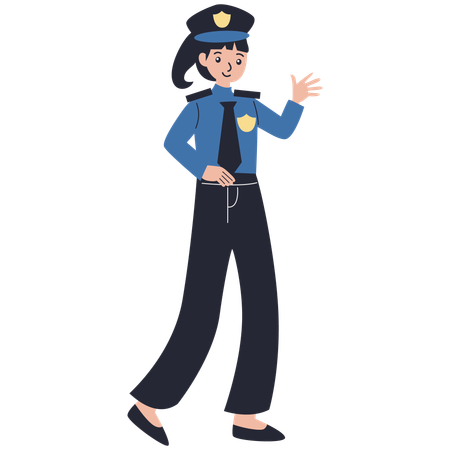 Mujer detective de policía  Ilustración