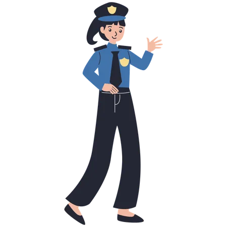 Mujer detective de policía  Ilustración