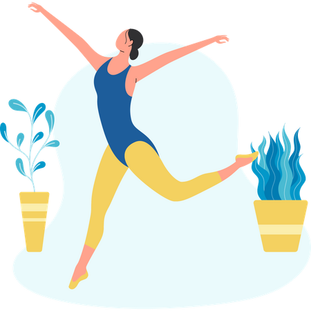 Mujer practicando ballet  Ilustración