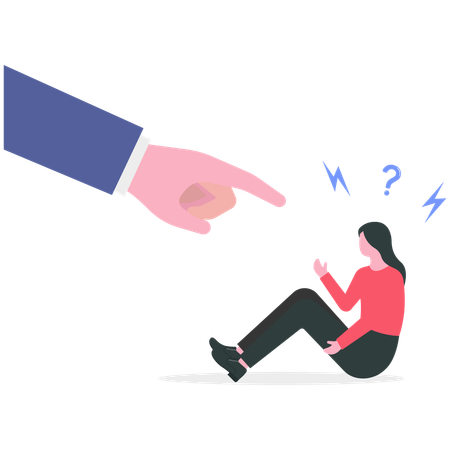 Mujer que enfrenta violencia doméstica  Ilustración