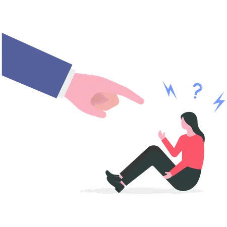 Mujer que enfrenta violencia doméstica  Ilustración