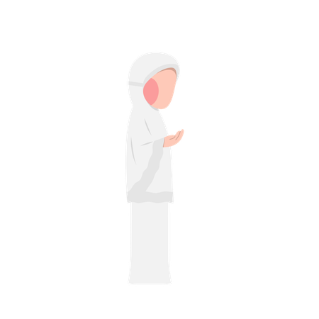 Mujer yendo al Hajj de peregrinación  Ilustración