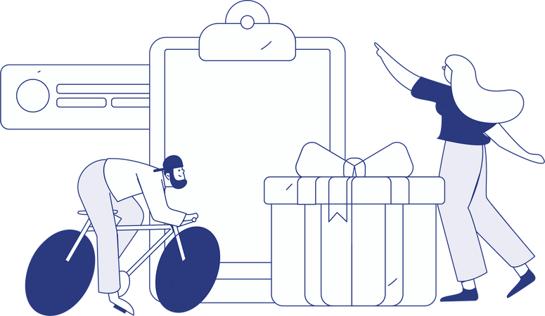 Mujer realizando una encuesta sobre la experiencia del cliente  Ilustración