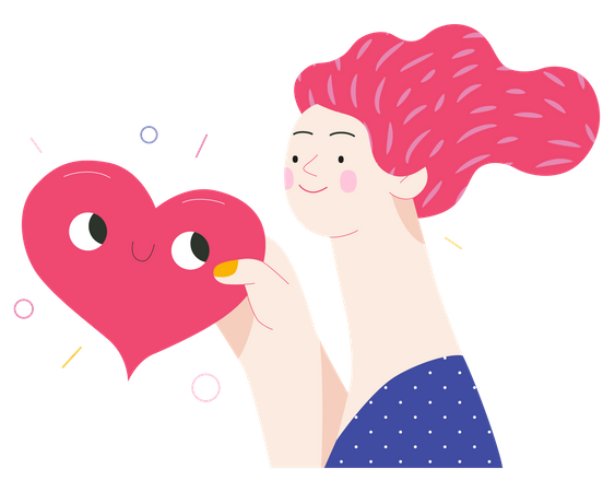 Mujer dando un corazón  Ilustración