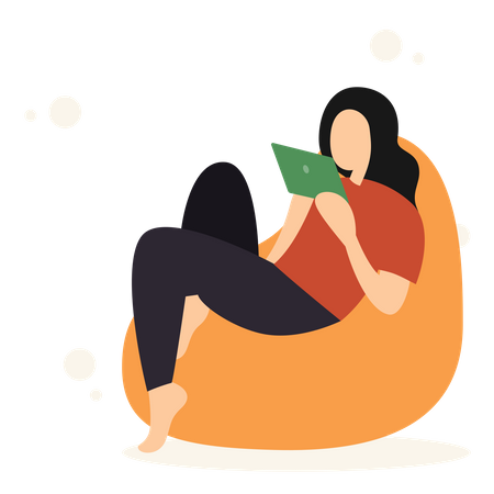 Mujer relajarse en el sofá  Ilustración