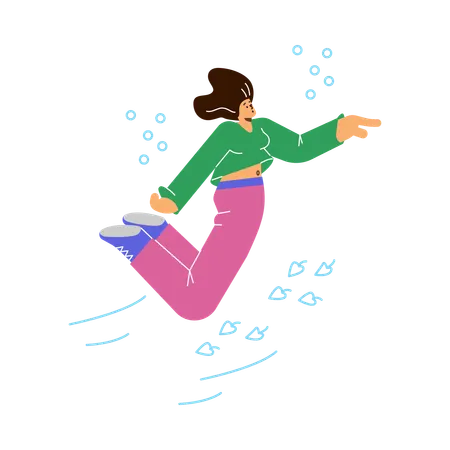 Mujer voladora relajada  Ilustración