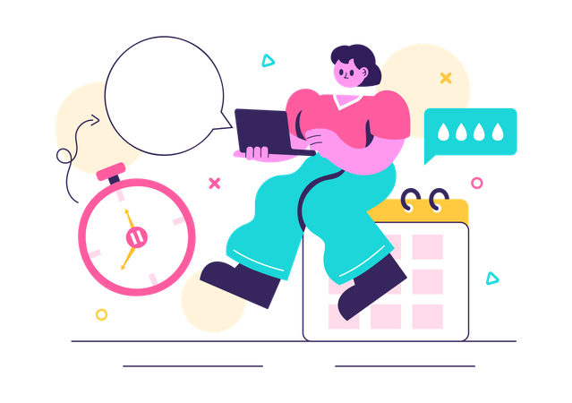 Mujer reservando cita para terapia hormonal  Ilustración