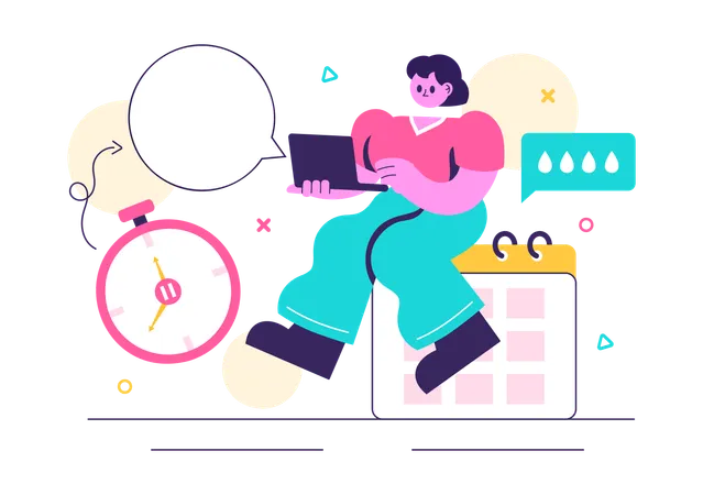 Mujer reservando cita para terapia hormonal  Ilustración