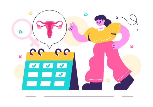 Mujer reservando cita para terapia hormonal  Ilustración