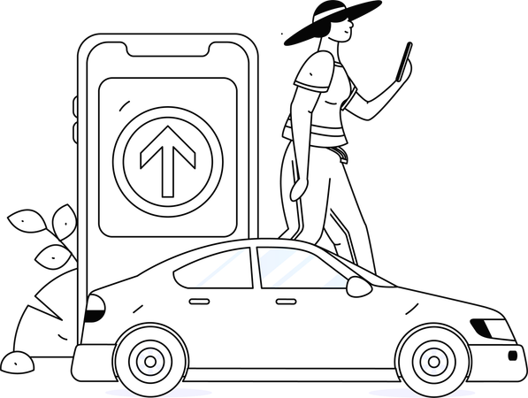 Taxi de reserva femenina  Ilustración