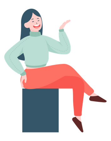Mujer riendo  Ilustración