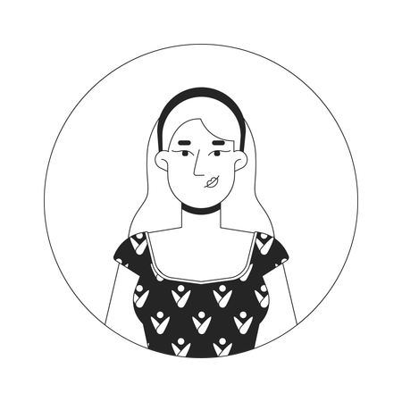 Mujer rubia caucásica en blusa floral  Ilustración