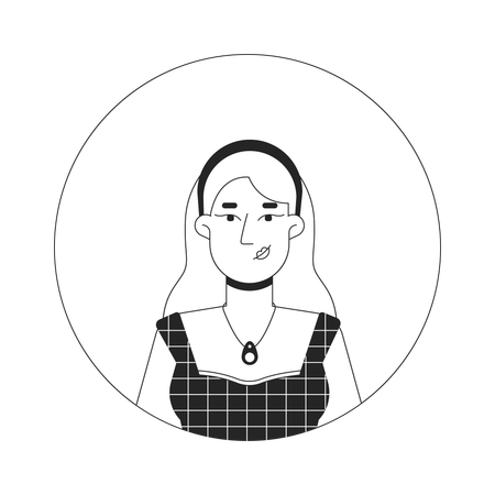 Mujer rubia caucásica en diadema  Ilustración