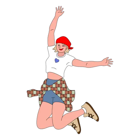 Mujer saltando  Ilustración