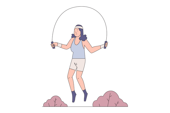 Mujer saltando la cuerda  Ilustración