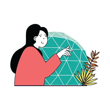 Mujer salvando la tierra  Illustration