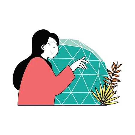 Mujer salvando la tierra  Illustration