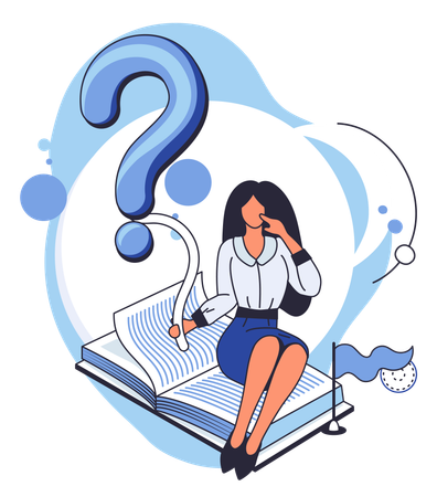 Mujer resolviendo un problema de negocios  Ilustración