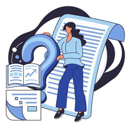 Mujer resolviendo un problema de negocios  Ilustración
