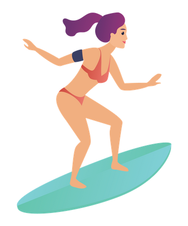 Surf femenino  Ilustración