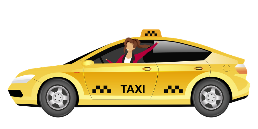 Mujer taxista  Ilustración