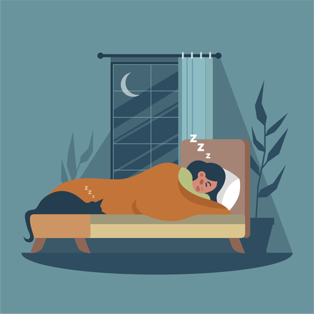 La mujer duerme profundamente  Ilustración