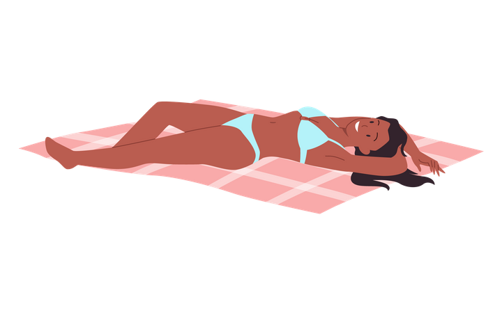 Mujer tomando el sol  Illustration