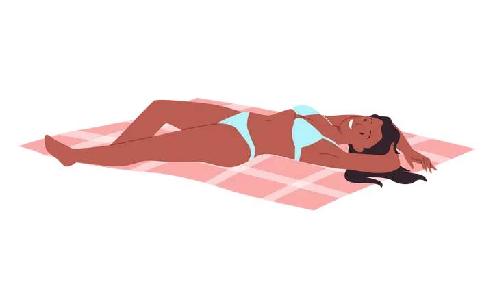 Mujer tomando el sol  Illustration