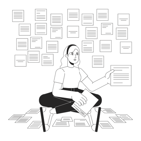 Mujer tomando notas  Ilustración