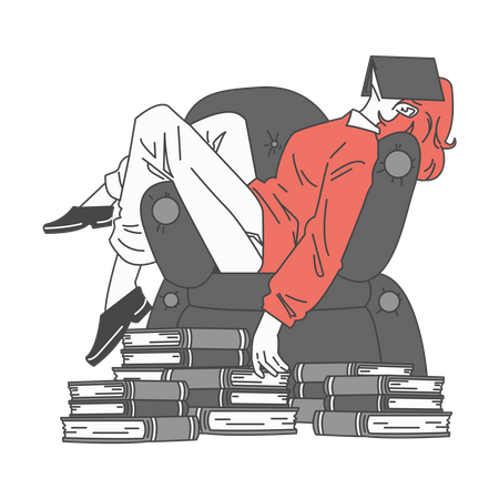 Mujer tomando un breve descanso  Ilustración