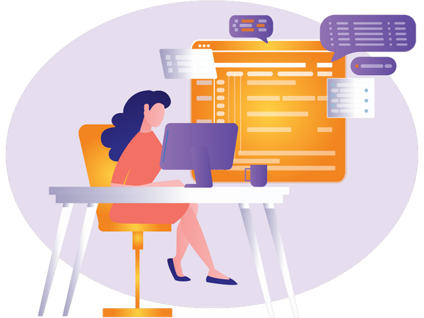 Mujer trabajando en desarrollo  Illustration