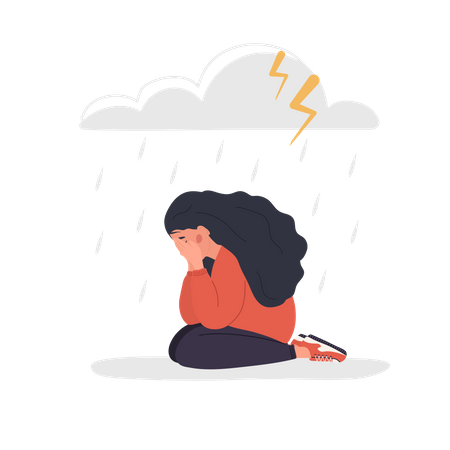 Mujer triste  Ilustración