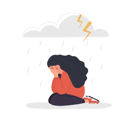 Mujer triste  Ilustración