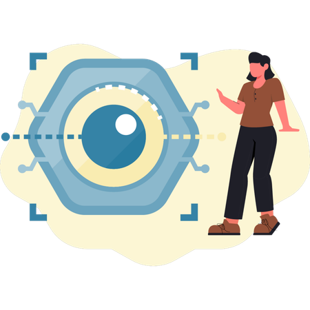 Mujer viendo la vista  Ilustración