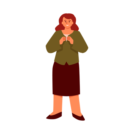 Mujer vistiéndose y probándose ropa  Ilustración