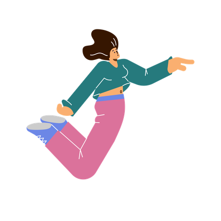Mujer voladora inspirada  Ilustración