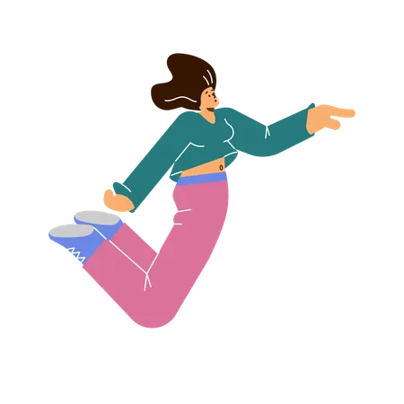 Mujer voladora inspirada  Ilustración