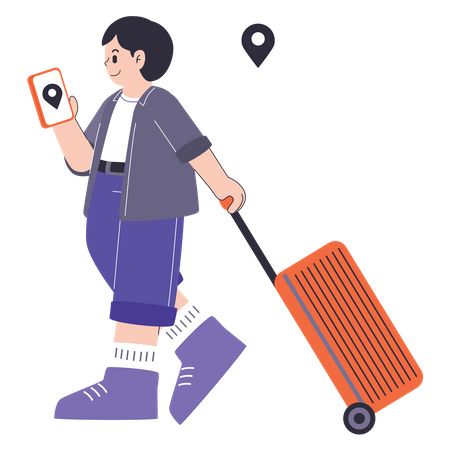 Mujer yendo de vacaciones  Ilustración