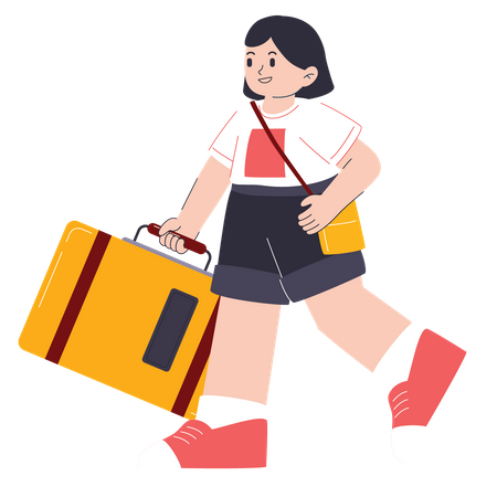 Mujer yendo de vacaciones  Ilustración