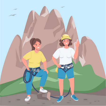 Mujeres alpinistas  Ilustración