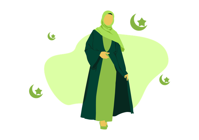 Mujeres en hijab  Ilustración