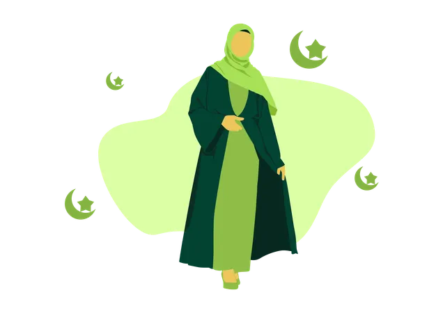 Mujeres en hijab  Ilustración