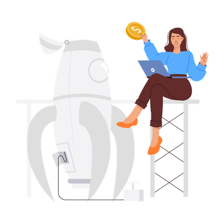 Financiación de mujeres en startups  Ilustración