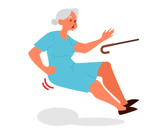 Mujeres jubiladas cayendo  Ilustración