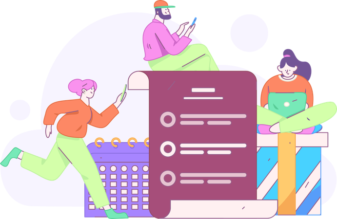 Mujeres completando detalles de KYC  Ilustración