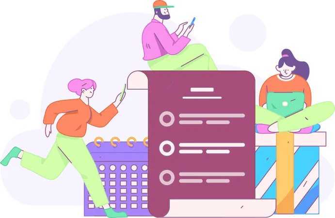 Mujeres completando detalles de KYC  Ilustración